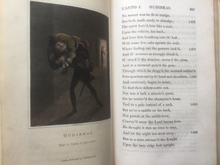 Hudibras, a Poem (2 volumes, 1819, finely bound, colored aquatint plates) - With notes selected from Grey and other authors, to which are prefixed a Life of the Author, and a Preliminary Discourse on the Civil War &c. A New Edition Embellished with Engravings