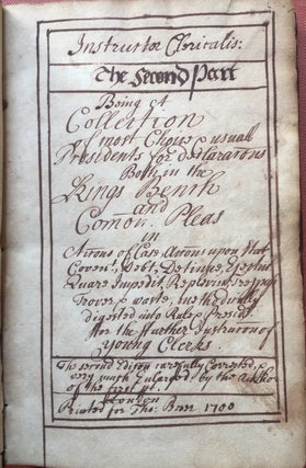 Item #H2761 Handwritten transcription, ca. 1700, of Instructor Clericalis: The Second Part. Being...