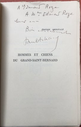 Hommes et Chiens du Grand-Saint-Bernard - inscribed by author