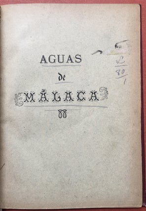 Item #H2945 Aguas de Málaga. Francisco Bergamin, preface