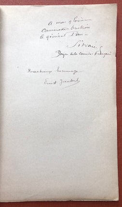 Les Perses d'Eschyle, piece en vers, répresentée pour la premiere a la Comédie-Francaise le 17 Mai 1919 (inscribed by Silvain and Jaubert)