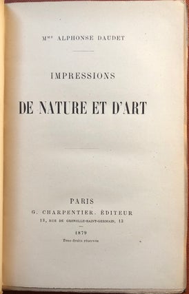 Impressions de Nature et D'Art (with card with well wishes) First edition, 1879