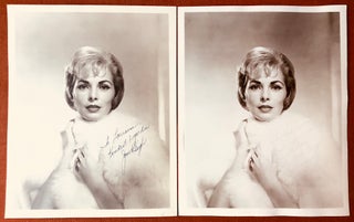 Item #H3133 2 8 x 10 photographs of Janet Leigh, both inscribed to Lorraine. Janet Leigh