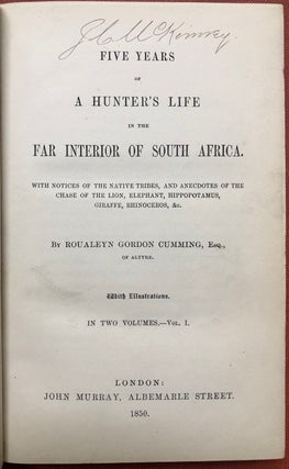 Five Years of a Hunter's Life in the Far Interior of South Africa...(2 volumes, first edition, 1850, handsome bindings)