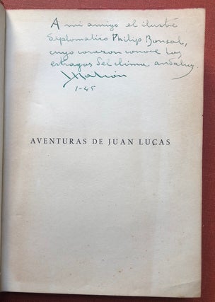 Aventuras de Juan Lucas, Novela (inscribed copy, 1944)