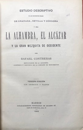 Item #H3349 Estudio Descriptivo de los Monumentos Árabes de Granada, Sevilla y Córdoba, ó sea...
