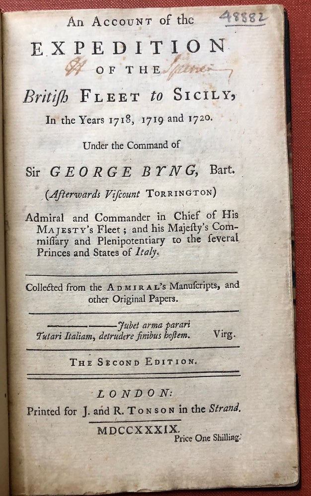 Item #H3495 An Account of the Expedition of the British Fleet to Sicily, in the years 1718, 1719 and 1720. Thomas Corbett, Sir George Byng.