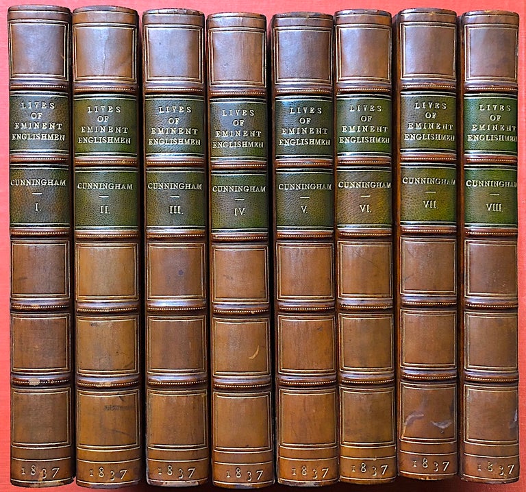Item #H3582 Lives of Eminent and Illustrious Englishmen, from Alfred the Great to the Latest Times...8 volumes (finely bound). George Godfrey Cunningham.