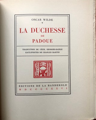La Duchesse de Padoue. Traduction de Cêcil George-Baziole. Eaux-fortes de Charles Martin.