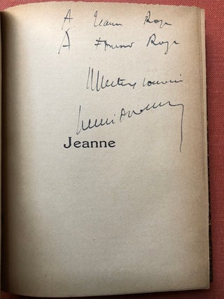 Les Contes d'Henri Duvernois: JEANNE, inscribed to Jeanne Silvain and Edmond Roze (1931)