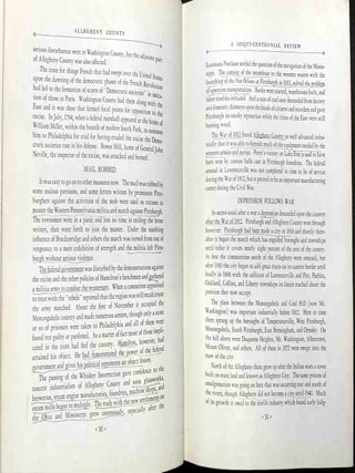 Allegheny County, A Sesqui-Centennial Review, 1788-1938 -- Park H. Martin's copy; Mellon family copy