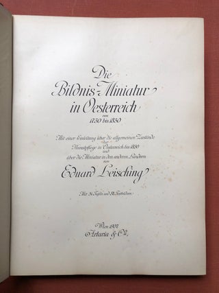 Die Bildnis-Miniatur in Oesterreich von 1750 bis 1850