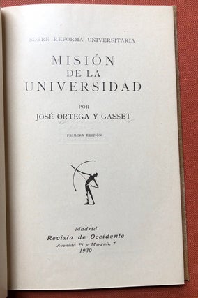 Item #H3836 Mision De La Universidad. José Ortega y. Gasset
