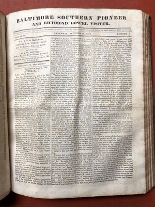 The Southern Pioneer and Gospel Visiter [a.k.a.] The Balitmore Southern Pioneer and Richmond Gospel Visiter, Vol III no. 1 October 26, 1833 - Vol. IV no. 38 July 18, 1835
