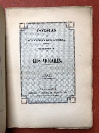 Poesias de Don Ventura Ruiz Aguilera, Tomo I: Ecos Nacionales (1849)