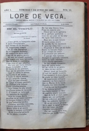 Lope de Vega, Periodico Semanal Literario (Vol. I nos. 1-39, 1863)