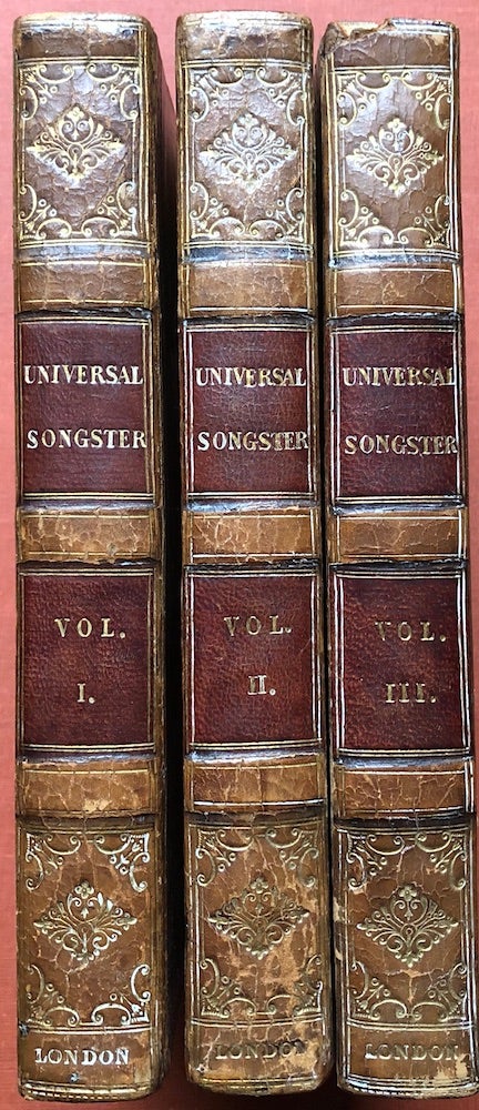Item #H4161 The Universal Songster; Or, Museum of Mirth: Forming the Most Complete, Extensive and Valuable Collection of Ancient and Modern Songs in the English Language, 3 vols., 1825-26. George and Robert Cruikshank.