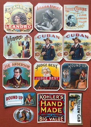 Item #H4266 Lot of 13 unused cigar box labels, 1900s: The Round-Up, Judge Best, Joe Anderson,...