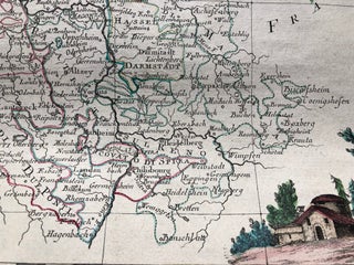 Map of Central Germany, Frankfurt - Cologne region: Li Circoli dell' Alto, e Basso Reno