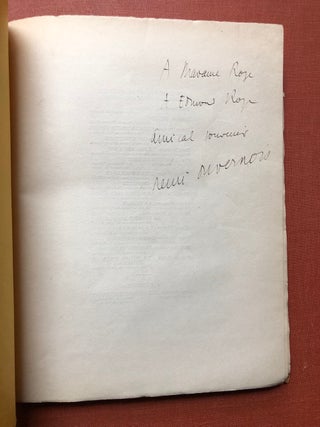 Morte la Bete, inscribed copy