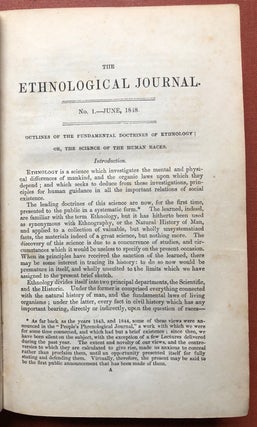 Item #H4314 The Ethnological Journal, Nos. 1-11, June 1848 - April 1849. Luke Burke, publisher