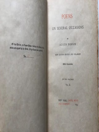 Poems on Several Occasions, 1895, 2 vols. one of 50 copies signed by artists & Dobson