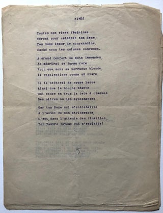 Extraits des Strophes Libertines du Chevalier Naja (handwritten cover page plus ten typed poems, with corrections in hand by Dekobra)