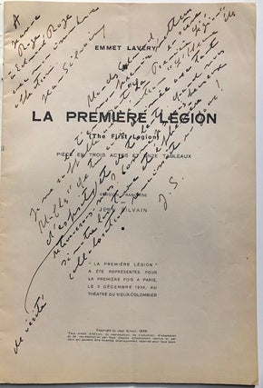 La Première Légion - inscribed by Silvain to his sister and her husband