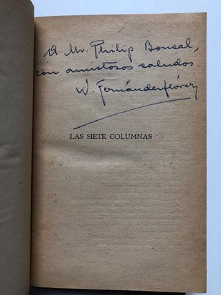 Las Siete Columnas (novela) - inscribed to Philip Bonsal