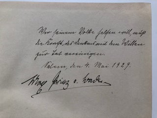 Erinnerungen und Dokumente - inscribed copy