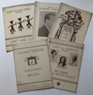 Item #H4618 5 1930s NYC theatre programs: Sam H. Harris Theatre, The Greeks Have a Word For It...