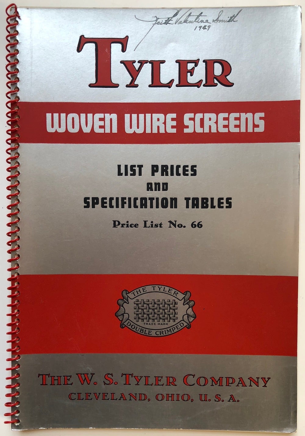 1948 catalog: Tyler Woven Wire Screens, List Prices and Specification  Tables, Price list no. 66 by W. S. Tyler Company on Common Crow Books