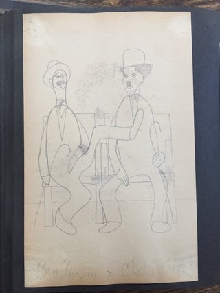 "Eb-Stractions -- Caricatures of Famous People by A. William Ebner" - 2 original albums of pencil cartoons & caricatures, some in color, ca. 1935-1945