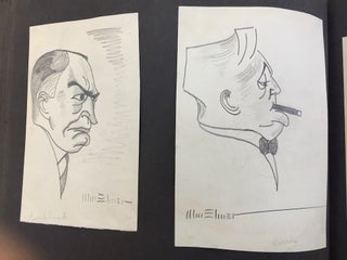"Eb-Stractions -- Caricatures of Famous People by A. William Ebner" - 2 original albums of pencil cartoons & caricatures, some in color, ca. 1935-1945