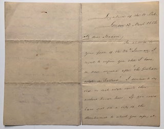 Item #H5070 ALS (Autograph Letter, Signed) from James Buchanan, dated London, March 13, 1856, to...