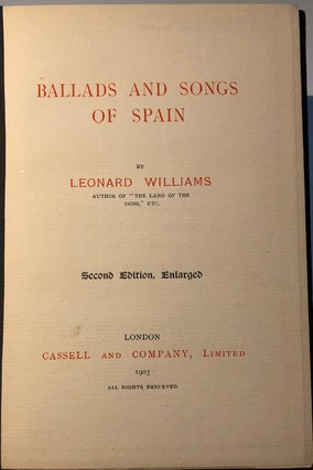 Ballads and Songs of Spain - inscribed copy
