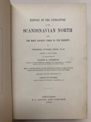 History of the Literature of the Scandinavian North from the Most Ancient Times to the Present