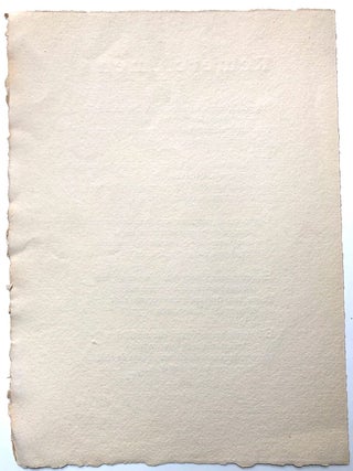 Remerciement - signed broadside poem
