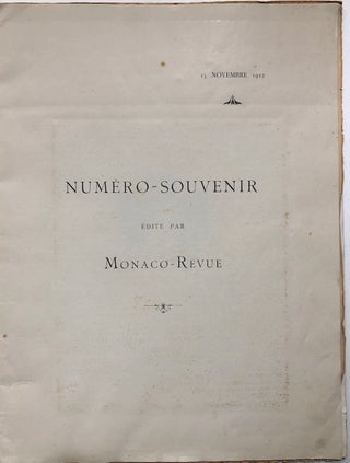 Monaco Revue, Numero Souvenir 15 Novembre 1912