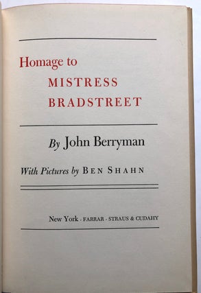 Homage to Mistress Bradstreet