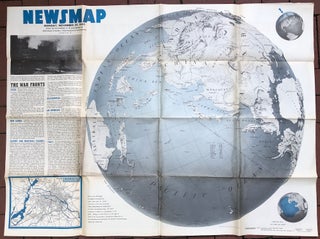 Item #H6465 NEWSMAP, 47 x 35 inch news poster, double-sided, November 29, 1943: "Surprise...a...