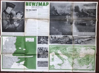 Item #H6473 NEWSMAP, 47 x 35 inch news poster, double-sided, November 22, 1943: The World, a...