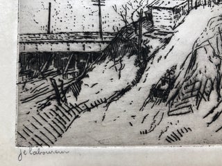 "Approaching Homestead" from Ten Etchings from Pittsburgh (1905, limited to 60 signed prints)
