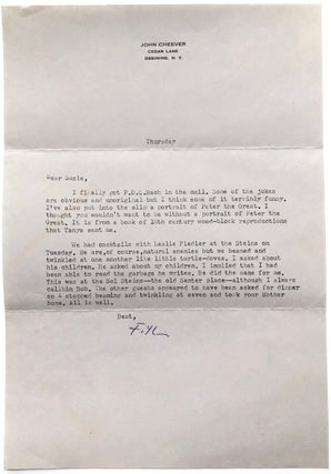 Item #H6516 Group of 25 typed letters from Cheever to his daughter, 1960-1976. John Cheever