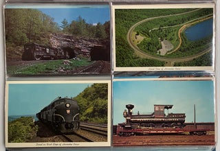 Large binder containing 123 postcards of trains, locomotives, stations, etc., mainly from ca. 1965-1975