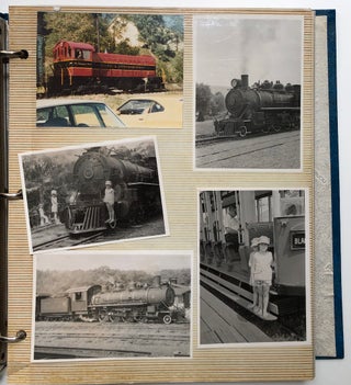 Item #H6541 1973-1975 Binder of over 120 photos of railways, railroads, locomotives, mainly b&w,...