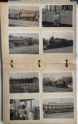 1973-1975 Binder of over 120 photos of railways, railroads, locomotives, mainly b&w, Pennsylvania, Ohio trains