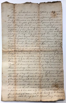 Item #H6701 Handwritten large deed (indenture) for lot and structures in Greensburg PA 1793....