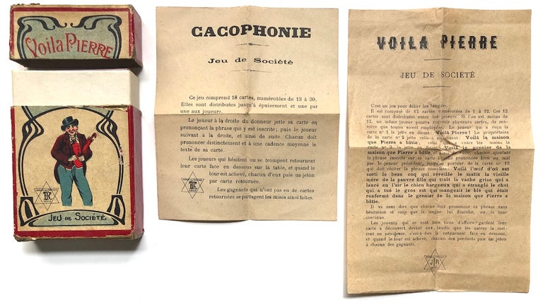 Item #H6715 Voila Pierre & Cacophonie, jeux de Société -- ca. 1920s -- complete. Card Games.