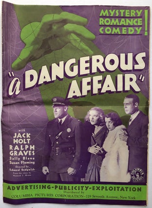 Item #H6762 Large promotional publicity publication for "A Dangerous Affair" (1931) starring Jack...